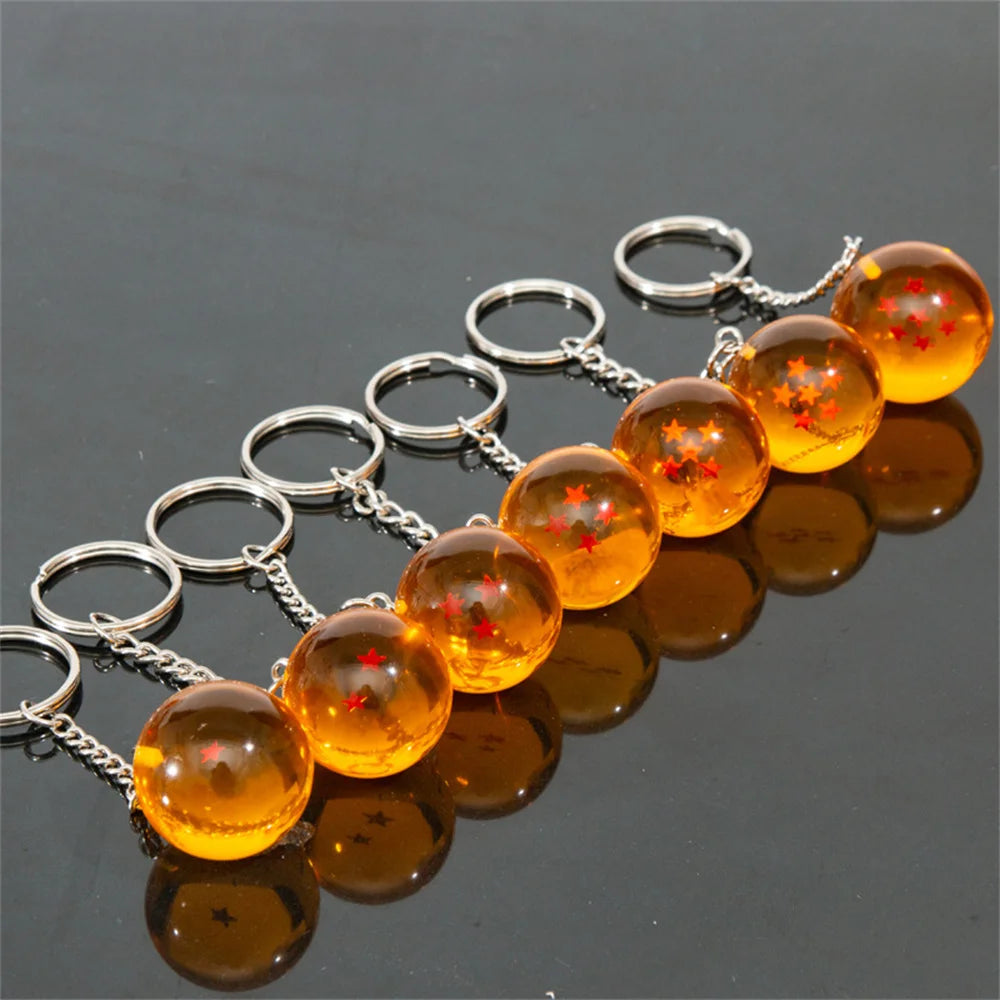 Dragon Ball Z 1-7 Star Resin Keychain & Pendant Set – Premium 3D Anime Dragon Ball Keyring Collectibles