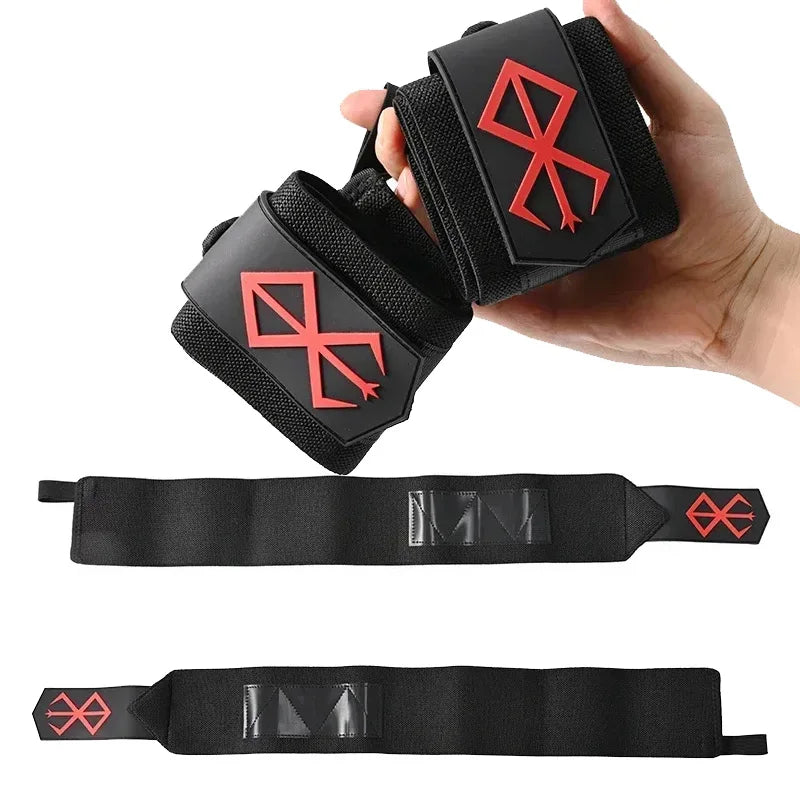 Anime Weightlifting Wrist Wraps & Lifting Straps – Heavy-Duty Gym Powerlifting Support