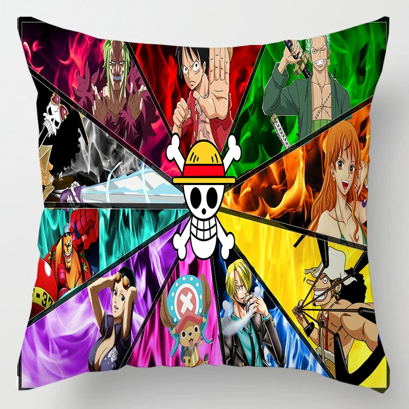 One Piece Anime Plush Square Throw Pillow Cover – 18"x18" (45x45 cm)