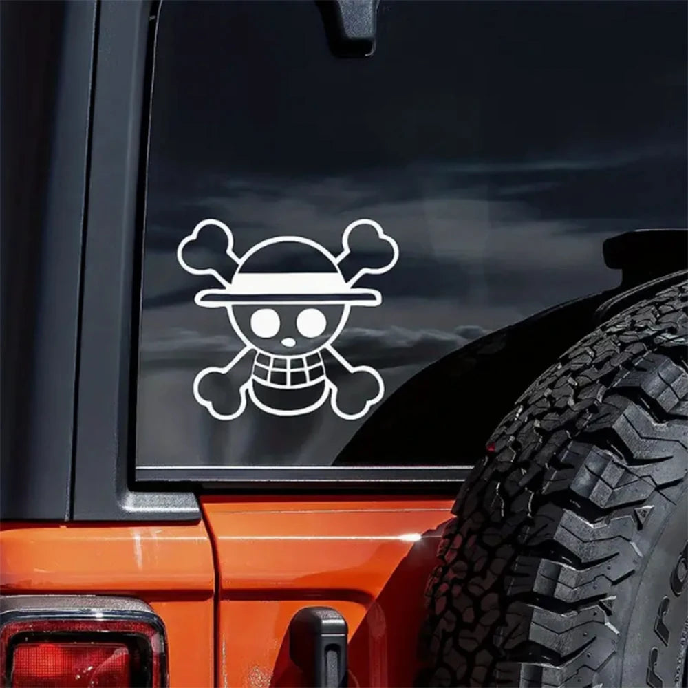One Piece Straw Hat Pirate Vinyl Decal – Waterproof Car & Laptop Sticker