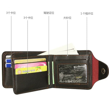 One Piece Luffy Straw Hat Pirates Leather Bifold Wallet – Short Multi-Card Holder