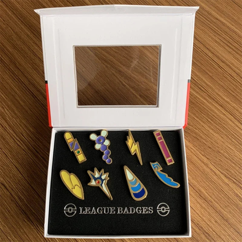 Pokemon Gym Badge Metal Pin Collection Set – Kanto Johto Hoenn Sinnoh Pins
