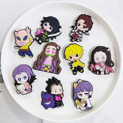 Demon Slayer PVC Clog Shoe Charms – Kimetsu no Yaiba Tanjiro, Nezuko & Hashira Accessories