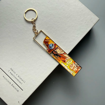One Piece Hollow-Out Metal Bookmark & Keychain – Gold Anime Bag Tag
