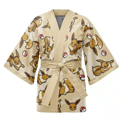 Pokémon Kanto & Johto Cosplay Kimono – Premium Character Graphic Haori Cardigans