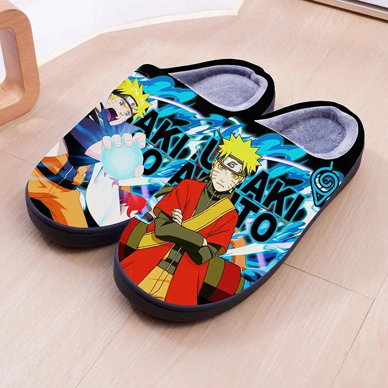 Naruto Anime Winter Plush Slippers – Itachi, Kakashi & Sasuke Indoor Cosplay Shoes