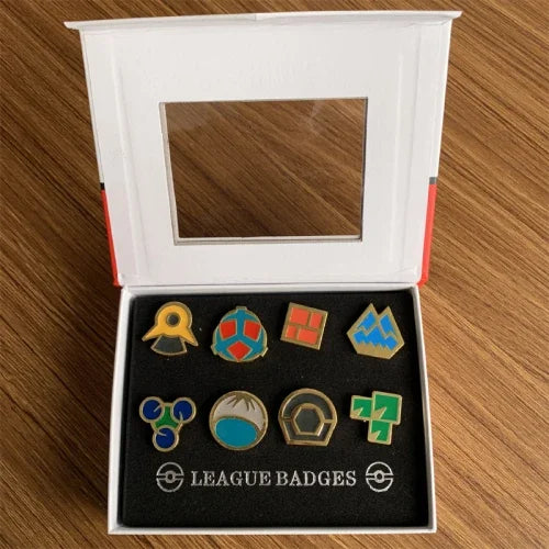 Pokemon Gym Badge Metal Pin Collection Set – Kanto Johto Hoenn Sinnoh Pins