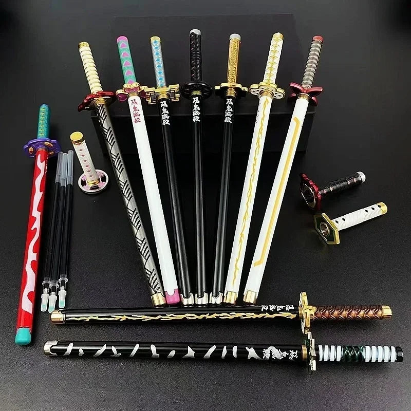 Demon Slayer Nichirin Katana Mini Gel Pen – 20cm Alloy Metal Sword Replica