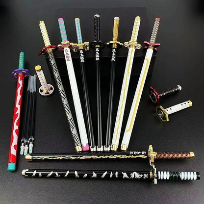 Demon Slayer Nichirin Katana Mini Gel Pen – 20cm Alloy Metal Sword Replica
