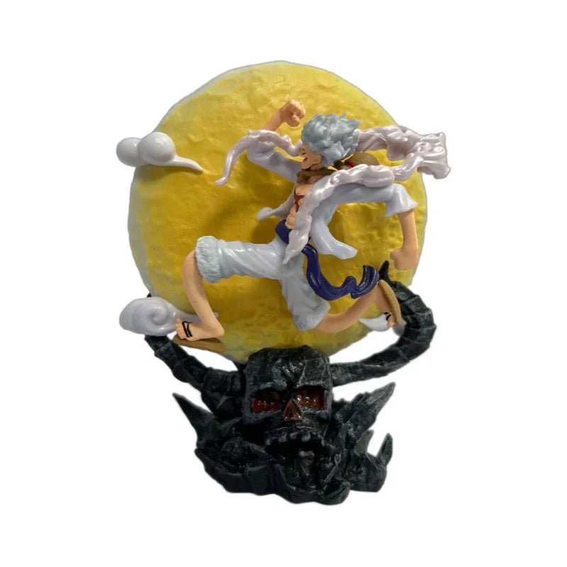 One Piece Gear 5 Luffy "Moon Fairy" Action Figure – 14cm Sun God Nika PVC Statue with LED Moon Light