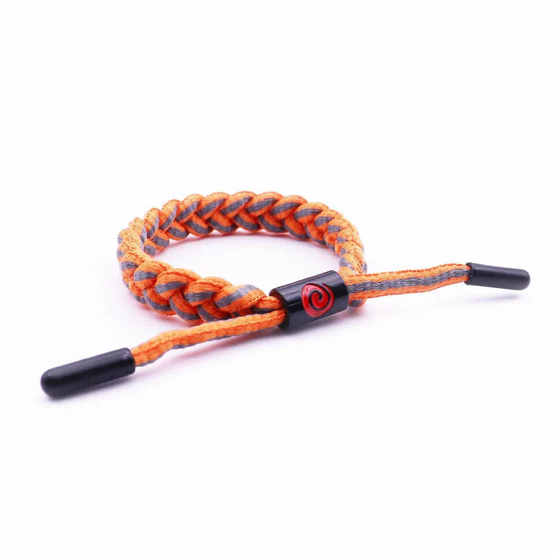 Naruto Braided Rope Cosplay Bracelet – Adjustable Alloy Symbol Wristband Set