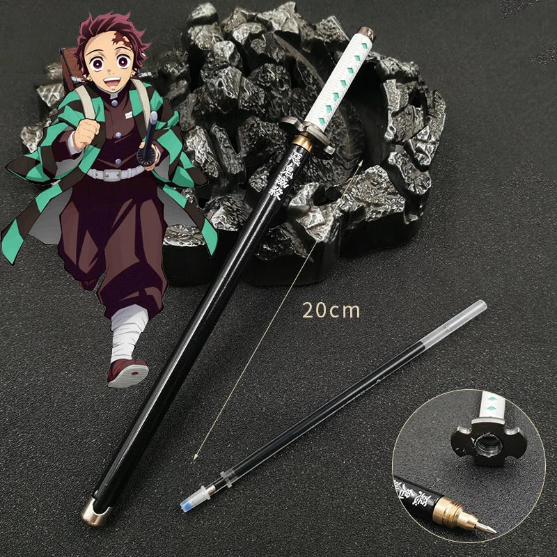 Demon Slayer Nichirin Katana Mini Gel Pen – 20cm Alloy Metal Sword Replica