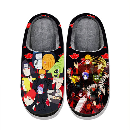 Naruto Anime Winter Plush Slippers – Itachi, Kakashi & Sasuke Indoor Cosplay Shoes