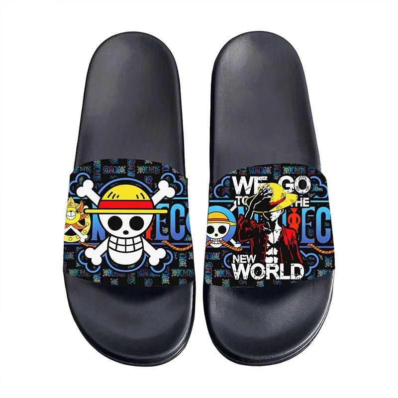One Piece Anime Non-Slip Slide Sandals – EVA Indoor & Outdoor Slides