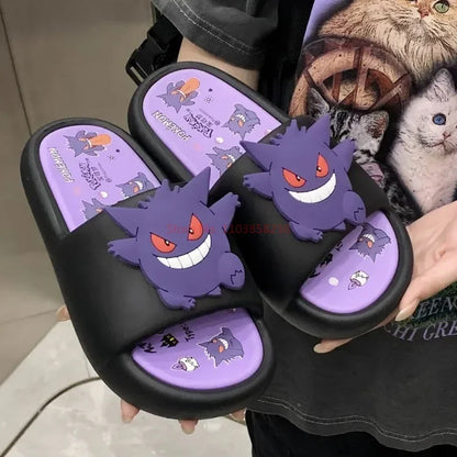 Pokémon Gengar Anti-Slip EVA Slippers – Plush Cartoon Open-Toe House Slides