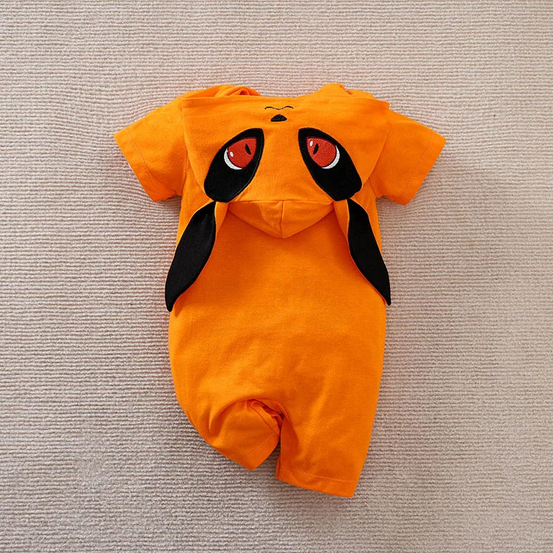 Cute Anime Fox Hooded Baby Cotton Bodysuit Romper