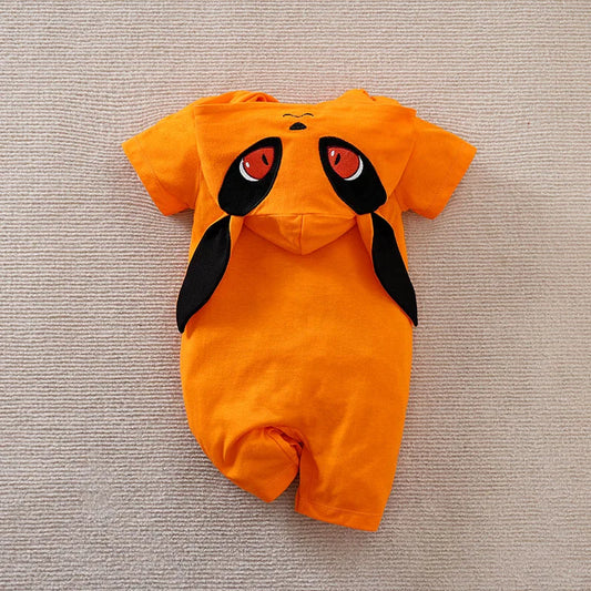 Cute Anime Fox Hooded Baby Cotton Bodysuit Romper