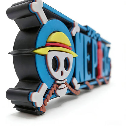 One Piece Straw Hat Skull Logo 3D Standing Sign – Anime Desk Display Ornament