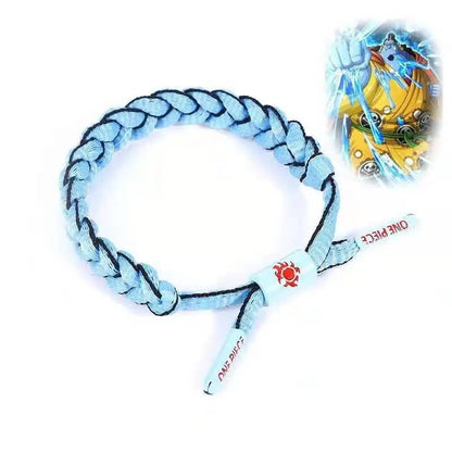 One Piece Woven Anime Bracelet – Luffy, Ace, Boa Hancock & Whitebeard Shoelace Hand Chain