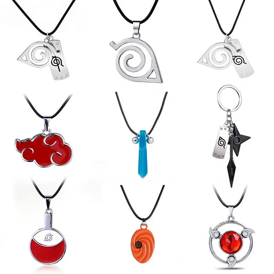 Naruto Akatsuki Red Cloud Necklace – Anime Konoha Pendant & Cosplay Jewelry Collection