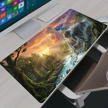 Legendary Pokémon Gaming Desk Mat | XL Extended Computer Keyboard & Mouse Pad