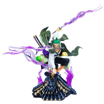 One Piece Roronoa Zoro Three Sword Style Action Figure – 22cm Roof Scene PVC Collectible Statue