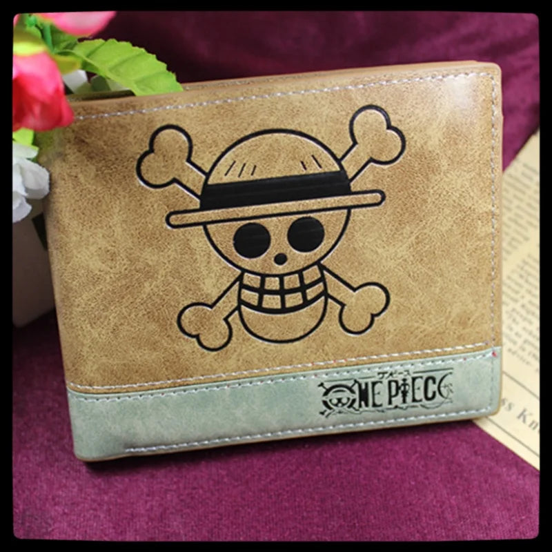One Piece Bifold Short Wallet – Anime PU Leather Coin Purse & Card Holder