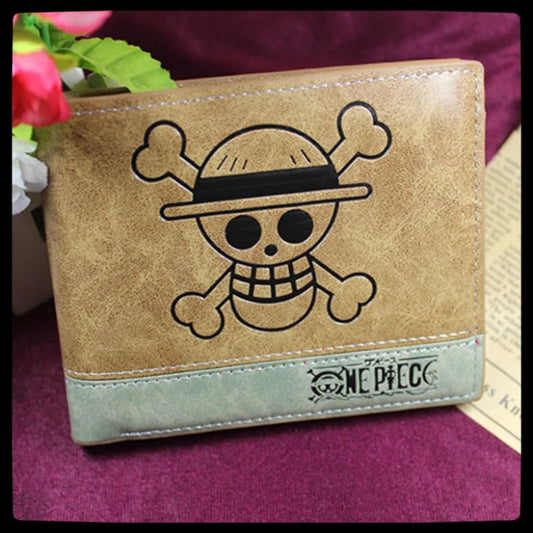 One Piece Bifold Short Wallet – Anime PU Leather Coin Purse & Card Holder