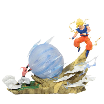 Dragon Ball Z Goku vs Kid Buu Battle Statue – 15cm Spirit Bomb Action Figure Scene Model