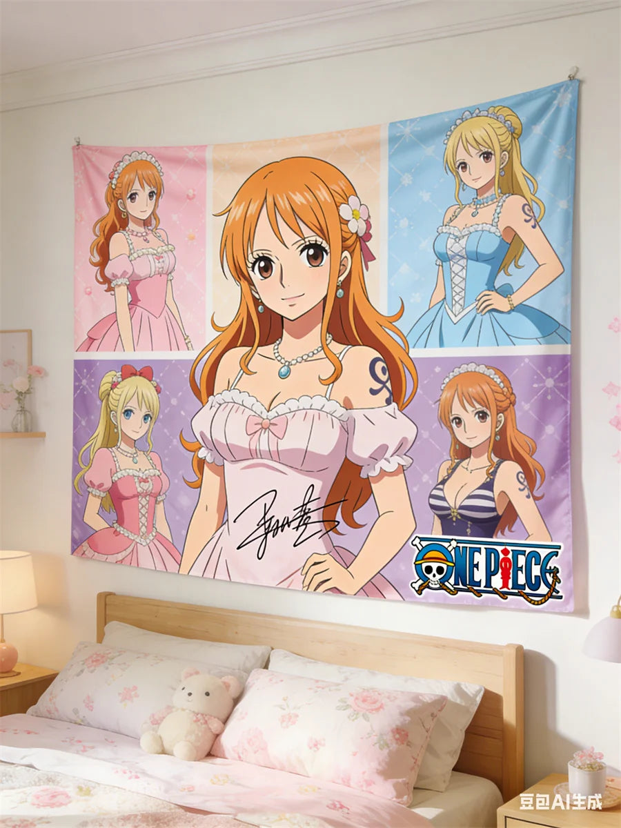 One Piece Anime Wall Tapestry – HD Printed Living Room & Dorm Wall Decor