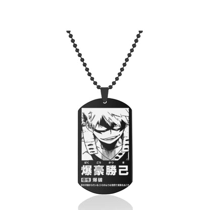 My Hero Academia Dog Tag Necklace – Stainless Steel Anime Character Pendant