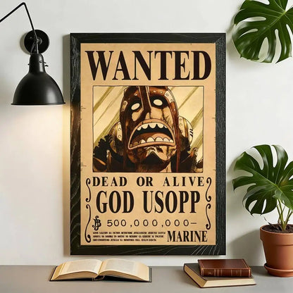 One Piece Anime Wanted Poster Canvas Wall Art – High-Definition Unframed Print