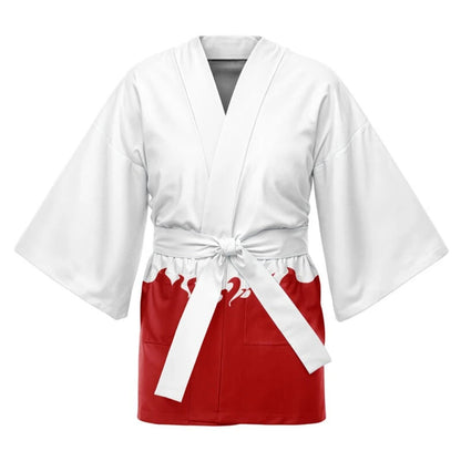 Naruto Flame Print Kimono Cardigan – Anime Haori Cosplay Streetwear Jacket