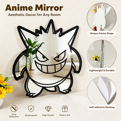 One Piece & Anime Acrylic Wall Mirror – HD UV Print Room & Gaming Decor