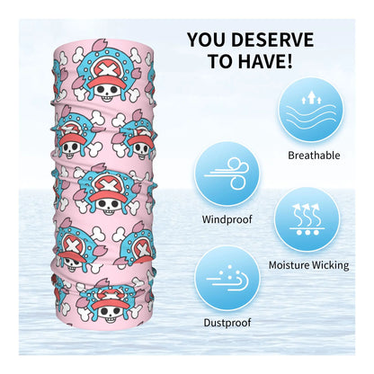 One Piece Tony Tony Chopper Bandana Neck Gaiter – Multi-Use Balaclava Face Mask