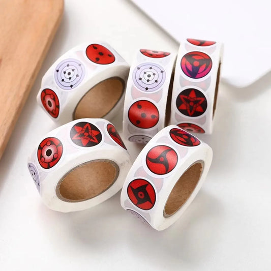 500pcs Sharingan Eyes Sticker Roll - Japanese Anime Decals & Seals