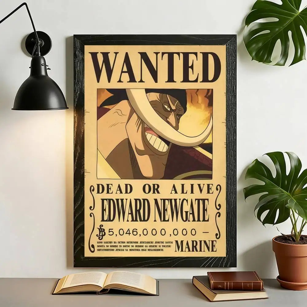 One Piece Anime Wanted Poster Canvas Wall Art – High-Definition Unframed Print