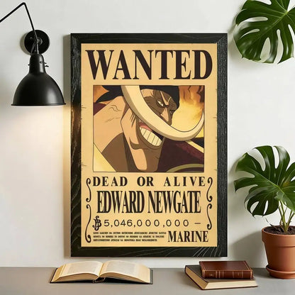 One Piece Anime Wanted Poster Canvas Wall Art – High-Definition Unframed Print