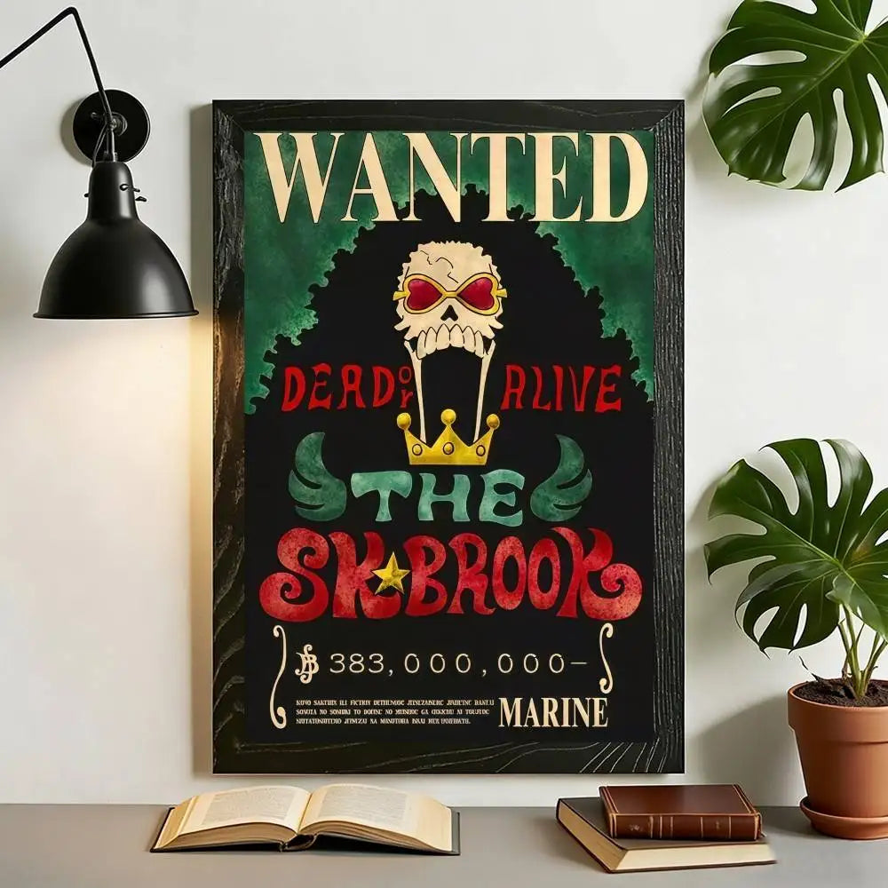 One Piece Anime Wanted Poster Canvas Wall Art – High-Definition Unframed Print