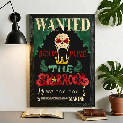 One Piece Anime Wanted Poster Canvas Wall Art – High-Definition Unframed Print