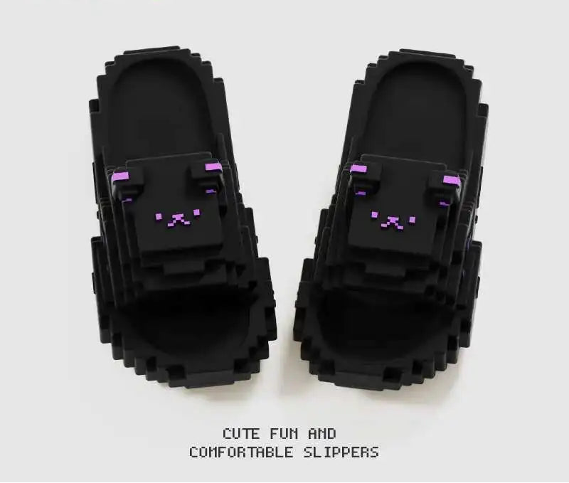 Pixel Bear Building Block Slippers - Thick Sole Anti-Slip EVA Slide Sandals