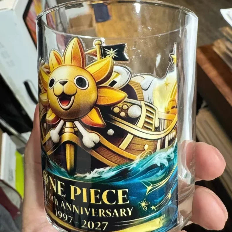 One Piece 30th Anniversary Glass Tumbler – Engraved Whiskey & Coffee Glass