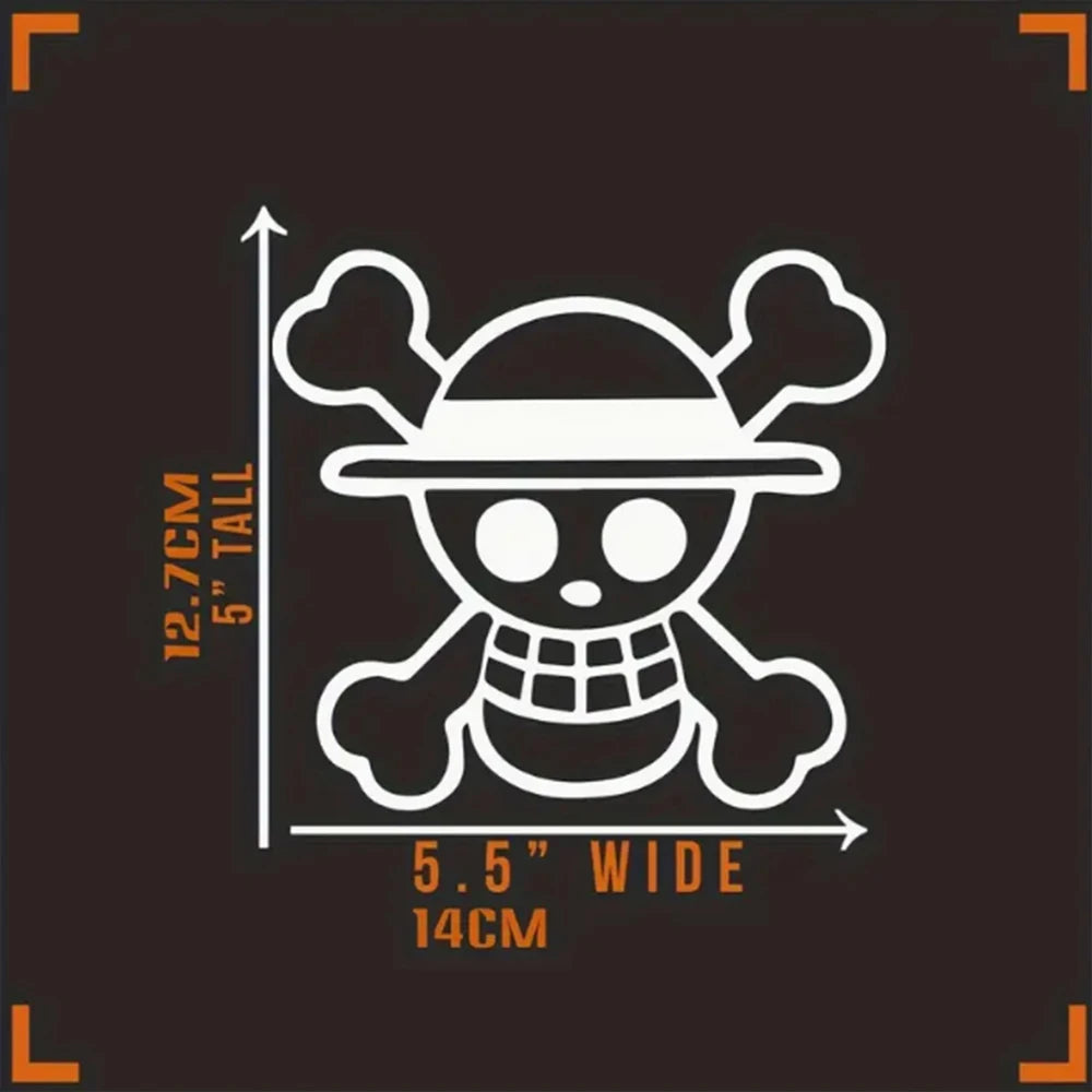 One Piece Straw Hat Pirate Vinyl Decal – Waterproof Car & Laptop Sticker