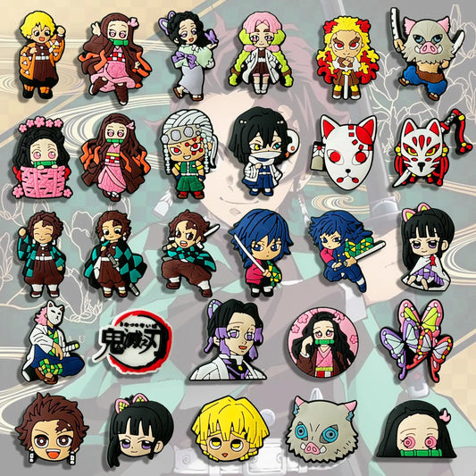 Demon Slayer PVC Clog Shoe Charms – Kimetsu no Yaiba Tanjiro, Nezuko & Hashira Accessories