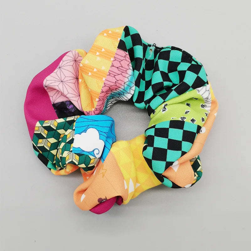 Demon Slayer Hair Scrunchie - Anime Satin Elastic Hair Tie
