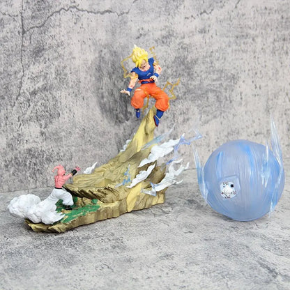 Dragon Ball Z Goku vs Kid Buu Battle Statue – 15cm Spirit Bomb Action Figure Scene Model