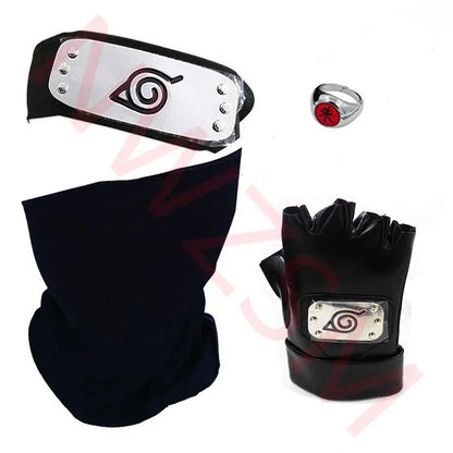 Naruto Hatake Kakashi Cosplay Set – Ninja Mask, Headband & Gloves Prop Accessories
