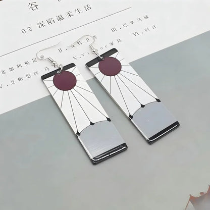 Demon Slayer Tanjiro Hanafuda Sun Earrings & Ear Clips