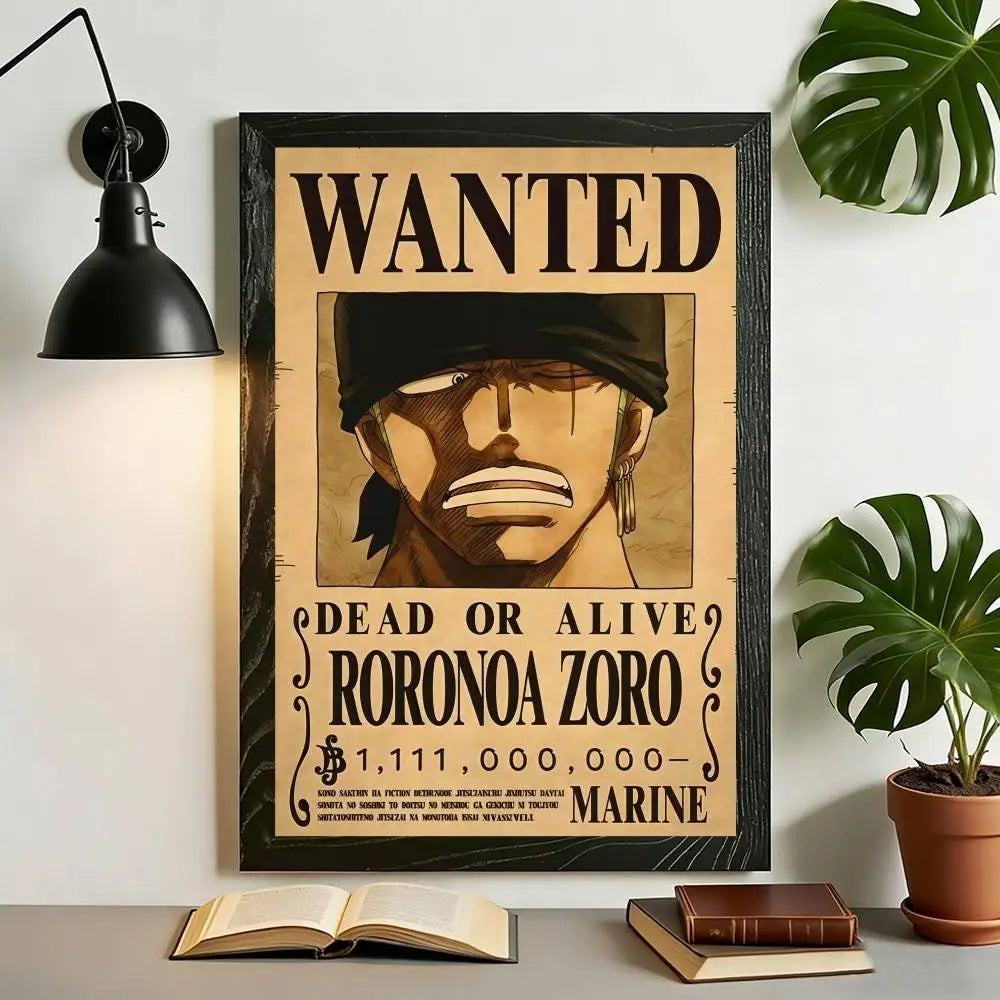 One Piece Anime Wanted Poster Canvas Wall Art – High-Definition Unframed Print