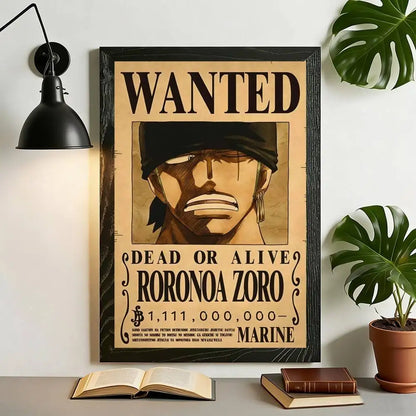 One Piece Anime Wanted Poster Canvas Wall Art – High-Definition Unframed Print